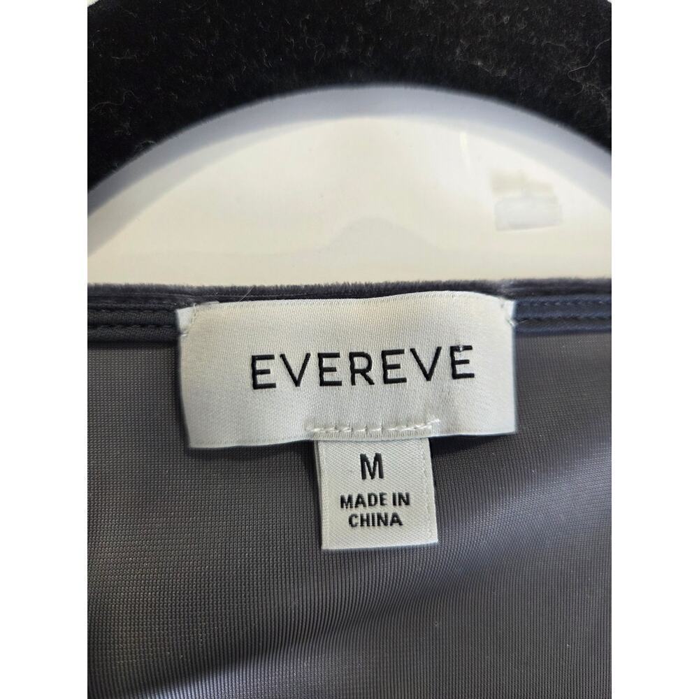 EVEREVE Blue Gray 'Fiona' Velvet Ruffle Long Sleeve Mini Dress Medium - Picture 7 of 9